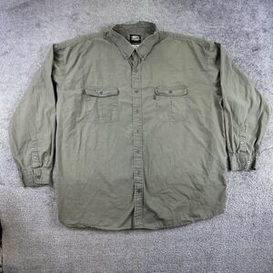 Key Apparel Mens 4XL Tall Olive Green Ripstop Long Sleeve Button Work Shirt